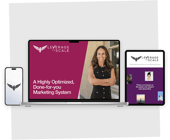 Visual mockup of the Leverage to Scale course