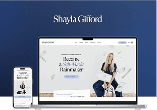 A visual mockup of Shayla Gifford's site, by NGNG
