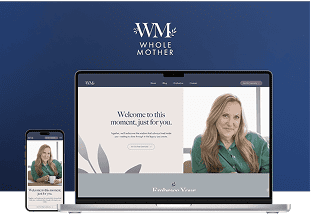A visual mockup of the Whole Mother website, by NGNG