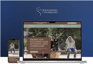 A visual mockup of Wayfinding Counseling'swebsite, by NGNG