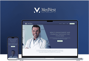 A visual mockup of MedVest's website, by NGNG